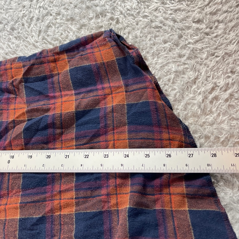 Wrangler Mens XL Plaid Long Sleeve Button Up Shirt Orange Navy Blue Flannel - Picture 8 of 10